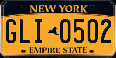 NY license plate GLI0502