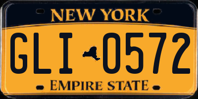 NY license plate GLI0572