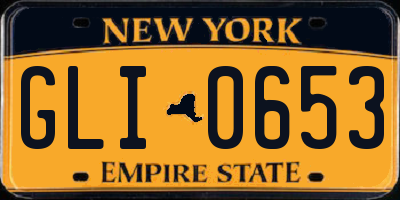 NY license plate GLI0653