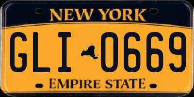NY license plate GLI0669