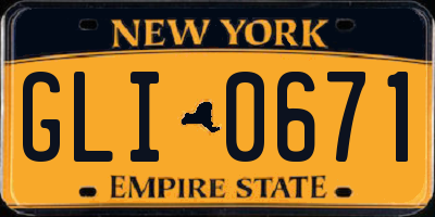 NY license plate GLI0671