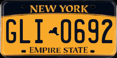 NY license plate GLI0692
