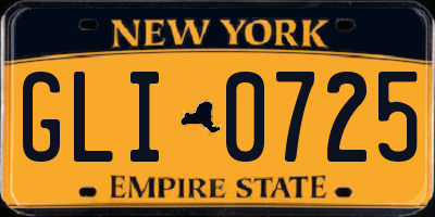NY license plate GLI0725