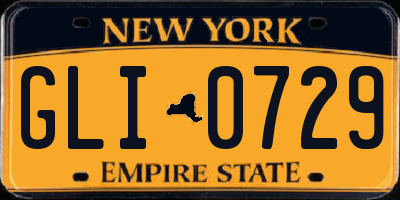 NY license plate GLI0729