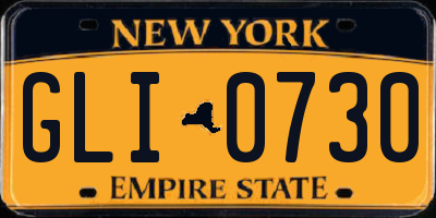 NY license plate GLI0730
