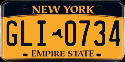 NY license plate GLI0734