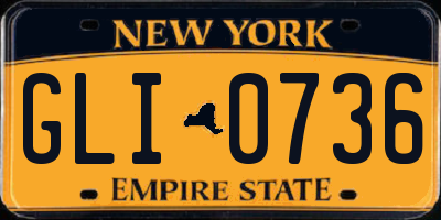 NY license plate GLI0736
