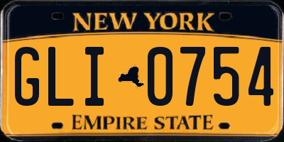 NY license plate GLI0754