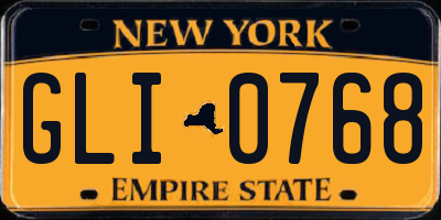 NY license plate GLI0768