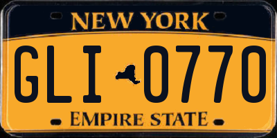 NY license plate GLI0770