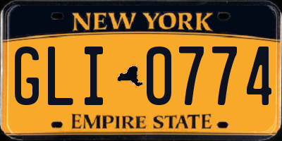 NY license plate GLI0774