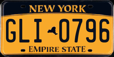 NY license plate GLI0796