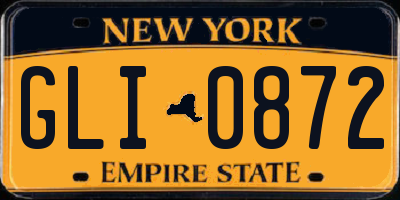NY license plate GLI0872