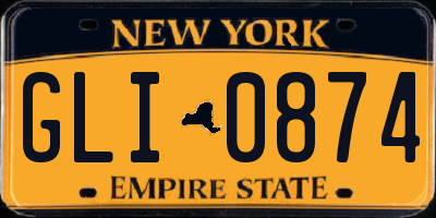 NY license plate GLI0874