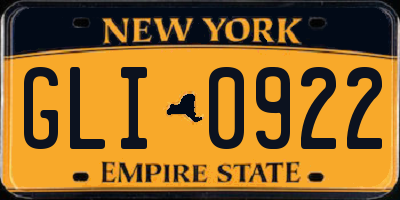 NY license plate GLI0922