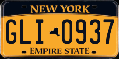 NY license plate GLI0937