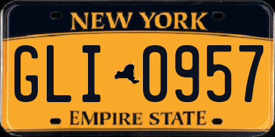 NY license plate GLI0957
