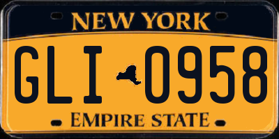 NY license plate GLI0958