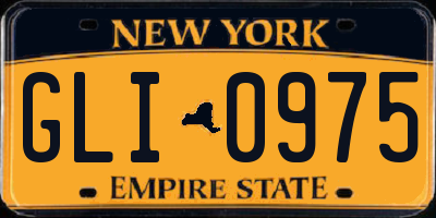 NY license plate GLI0975