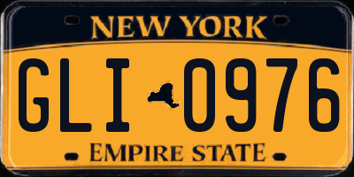 NY license plate GLI0976