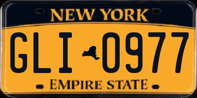 NY license plate GLI0977