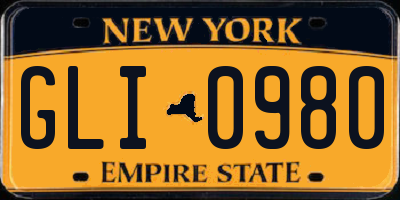 NY license plate GLI0980