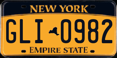 NY license plate GLI0982