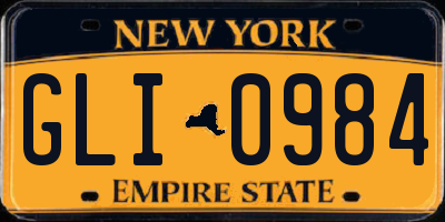 NY license plate GLI0984