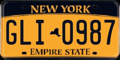NY license plate GLI0987