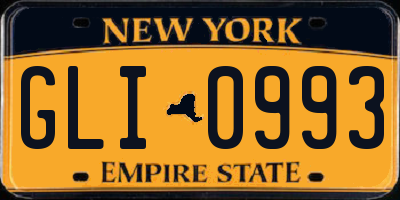 NY license plate GLI0993