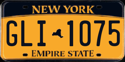 NY license plate GLI1075