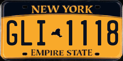 NY license plate GLI1118