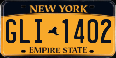 NY license plate GLI1402