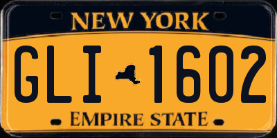 NY license plate GLI1602