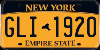 NY license plate GLI1920