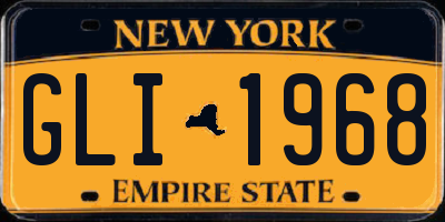NY license plate GLI1968