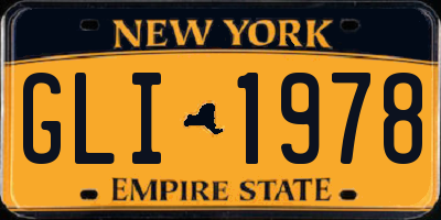 NY license plate GLI1978