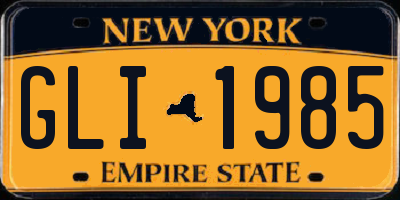 NY license plate GLI1985
