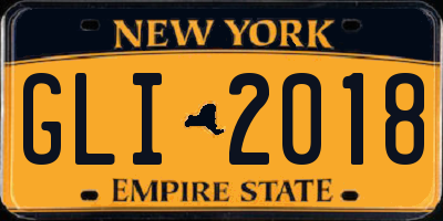 NY license plate GLI2018