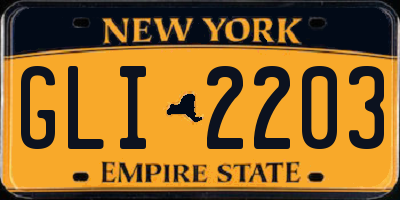 NY license plate GLI2203