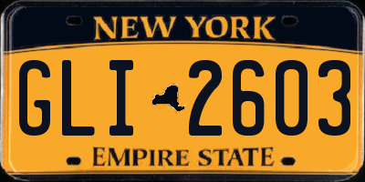 NY license plate GLI2603