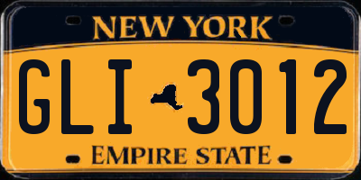 NY license plate GLI3012