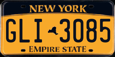 NY license plate GLI3085