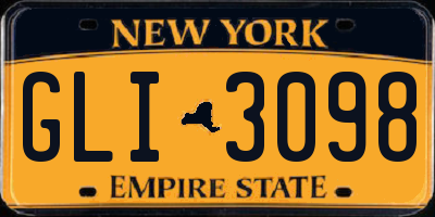 NY license plate GLI3098
