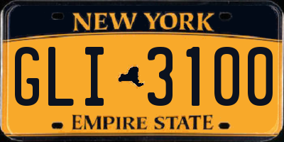 NY license plate GLI3100