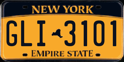 NY license plate GLI3101