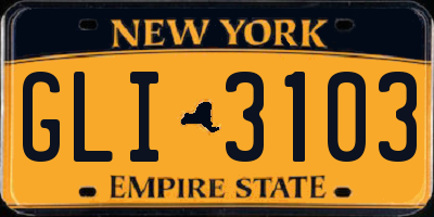 NY license plate GLI3103