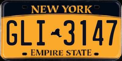 NY license plate GLI3147