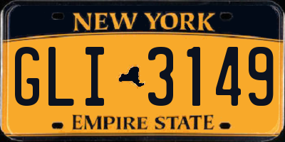 NY license plate GLI3149