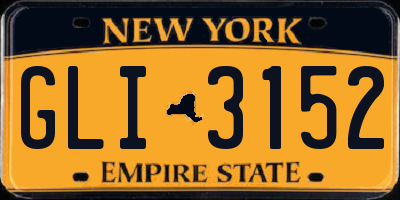 NY license plate GLI3152